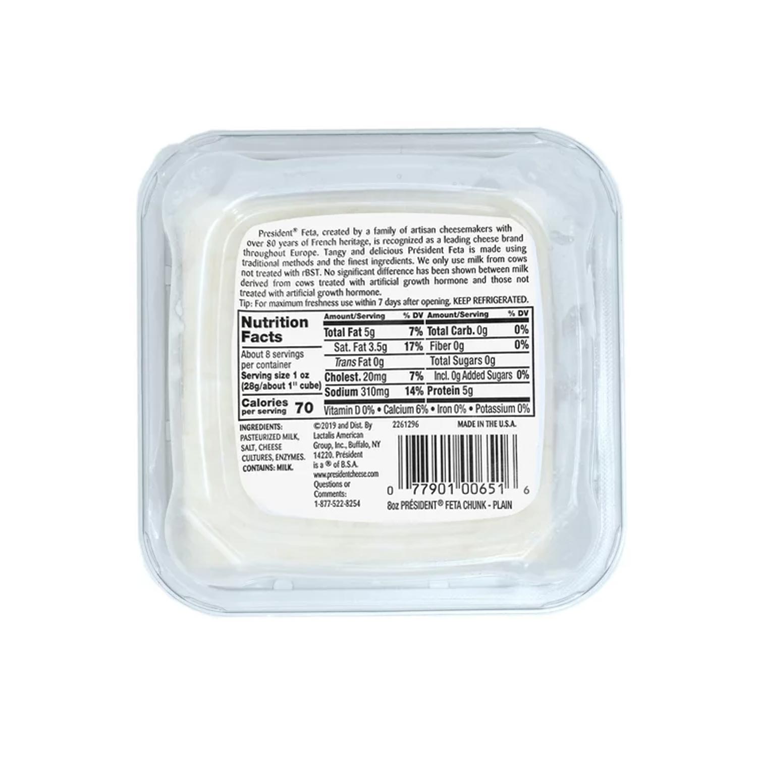 President All-Natural Feta Cheese Block, 8 oz - Imagen 2